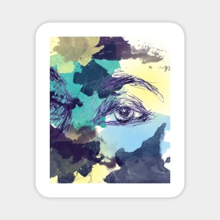 Blue eyes - Watercolor artwork Magnet