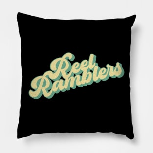 Reel Ramblers Green & Yellow Distressed Logo Pillow