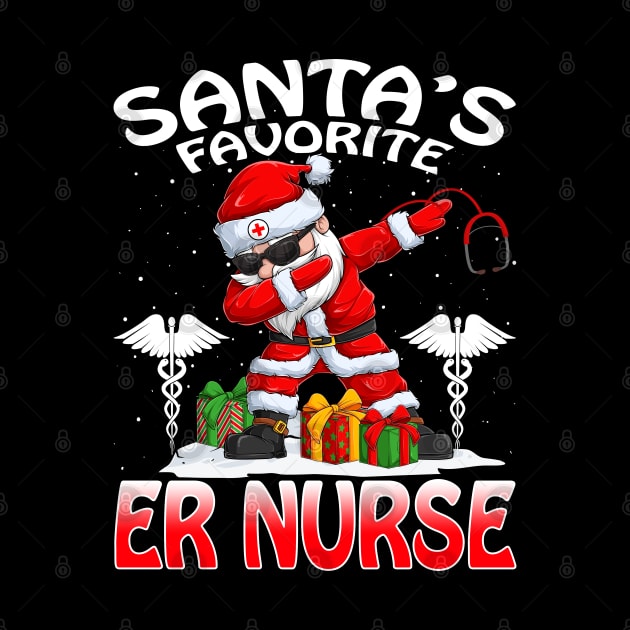 Santas Favorite Er Nurse Christmas T Shirt by intelus