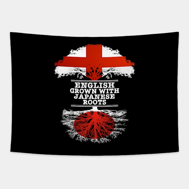 English Grown With Japanese Roots - Gift for Japanese With Roots From Japan Tapestry by Country Flags