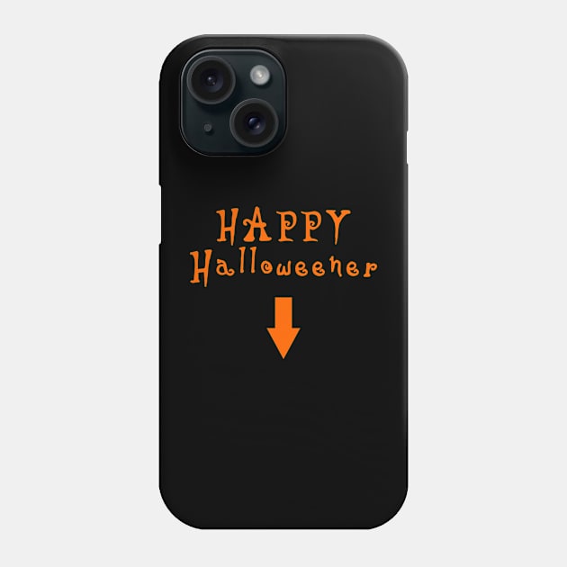 happy halloweener orange Phone Case by Typography Dose