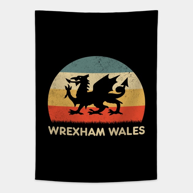 Retro Sunset Wrexham Wales Tapestry by Symmetry Stunning Portrait