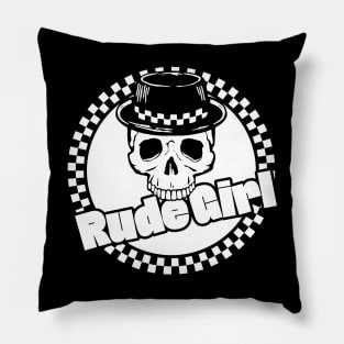 Rude Girl Skull Pillow