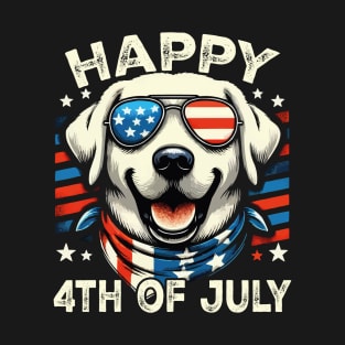 4th of July Patriotic American Labrador Retriever Veterans T-Shirt