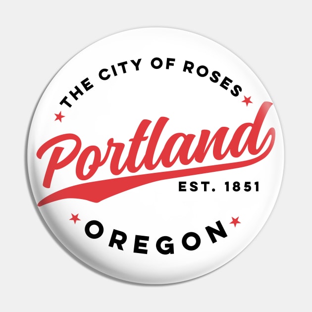 Vintage Portland Oregon City of Roses Retro USA Pin by DetourShirts