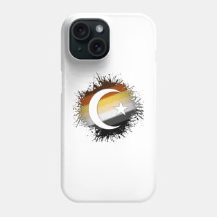 Paint Splatter Gay Bear Pride Flag Star and Crescent Symbol Phone Case