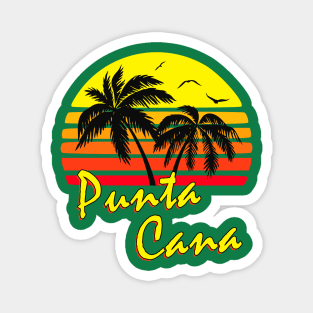 Punta Cana Retro Sunset Magnet