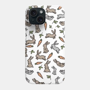 Jumping brown and gray bunnies Phone Case