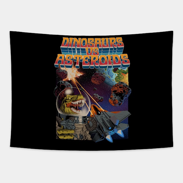 Dinosaurs vs Asteroids Tapestry by khairulanam87