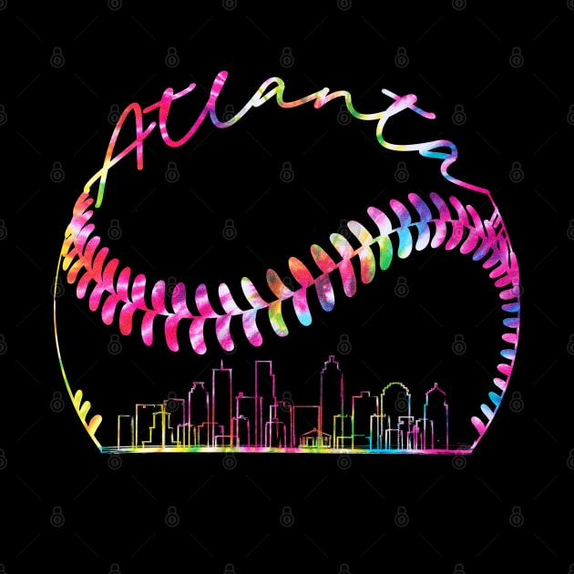 Atlanta, Tie Dye, Baseball, City, Baseball player by Sandra Holloman