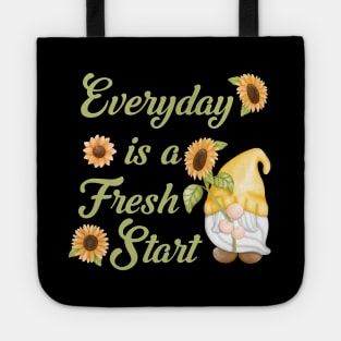 Everyday is a Fresh Start, Gnome with Sunflowers Tote