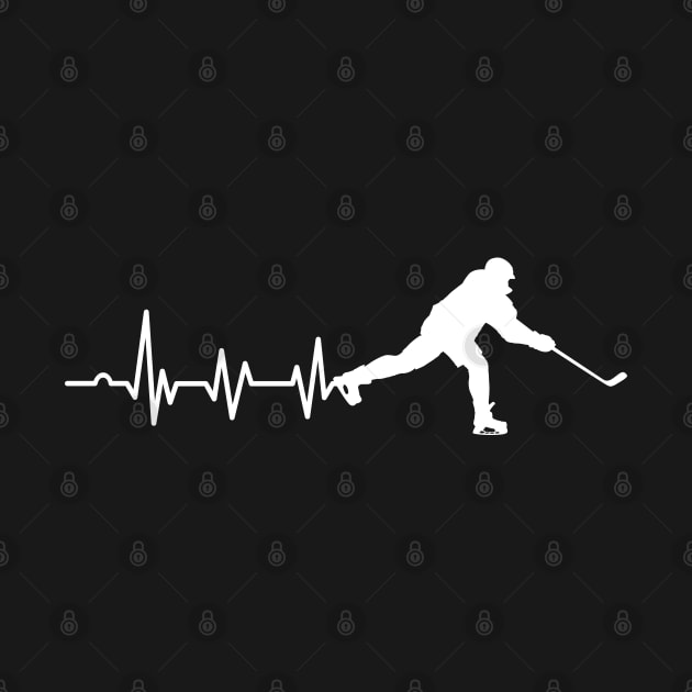 Ice Hockey Heartbeat Ice Hockey Player Gift by DragonTees
