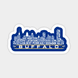 Buffalo Hockey Team All Time Legends, Buffalo City Skyline Magnet