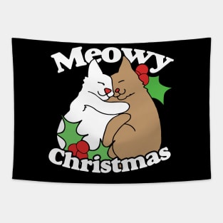 Meowy Christmas Tapestry