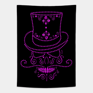 Skull with hat in pink Tapestry