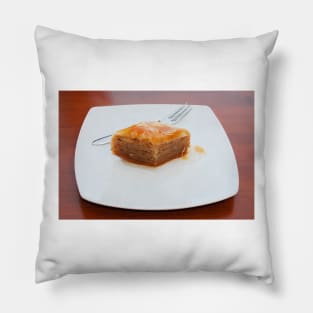 Baklava on White Plate Pillow