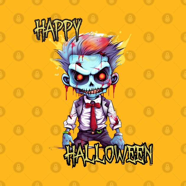 Spooky Zombie Boy Happy Halloween by DivShot 