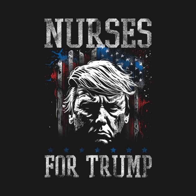 Nurses For Trump 2024 American Flag by OrigamiOasis
