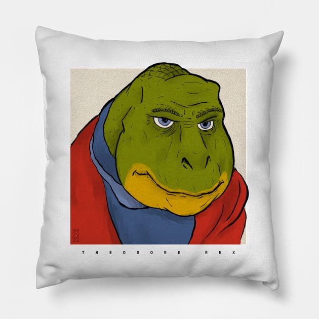 Theodore Rex - A portrait Pillow by sbsiceland