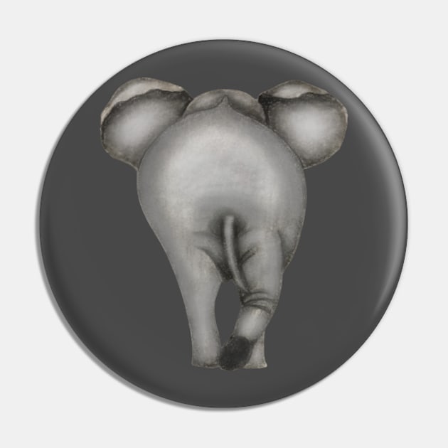 Elephant Derriere Pin by ArtAndBliss