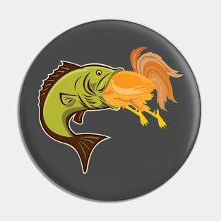 Small Mouth Bass eats Cock-a-doodle doo Pin