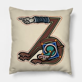 Letter Z Manicule W 14C Maastricht Psalter parody Pillow