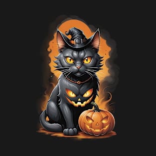 Black cat halloween T-Shirt