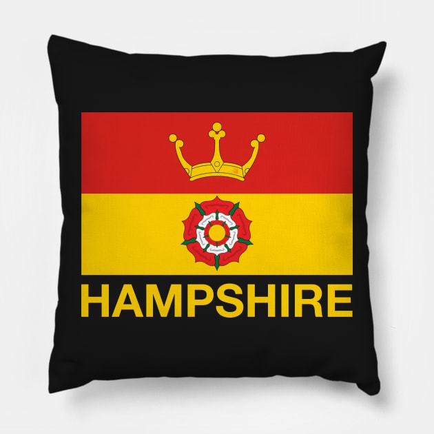 Saxon Crown and Tudor Rose Hampshire Flag Pillow by CityNoir