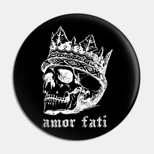 Amor Fati Skull King in Crown White Amor Fati Pin