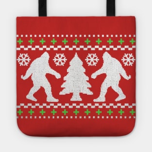 Funny Bigfoot Ugly Christmas Holiday Sweater Tote