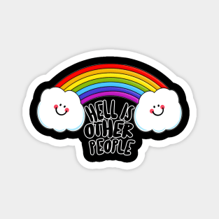 Hell Is Other People - Nihilist 80s Rainbow Graphic Design Magnet