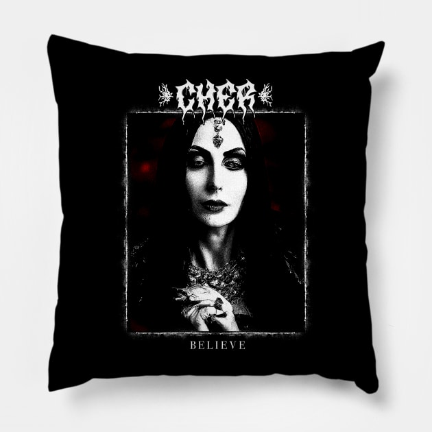 Cher Metal Style Pillow by theloudandnoisy