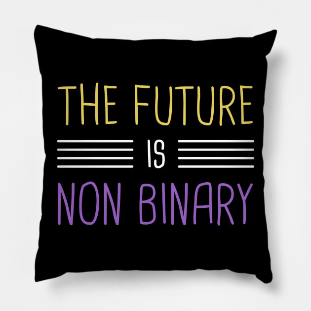 The Future Is Non-Binary | Gender Identity Genderqueer Pillow by MeatMan