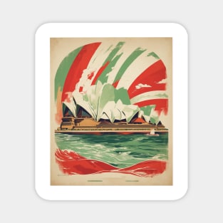 Sydney Opera House Australia Vintage Travel Poster Tourism Art Magnet