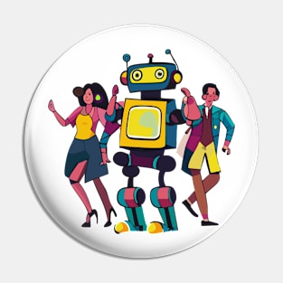 robot dancing in club art deco Pin