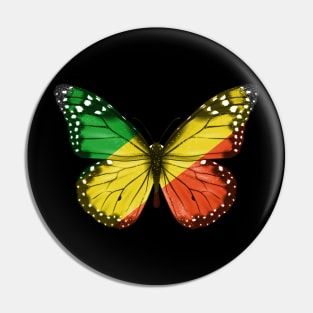 Congon Flag  Butterfly - Gift for Congon From Republic Of The Congo Pin