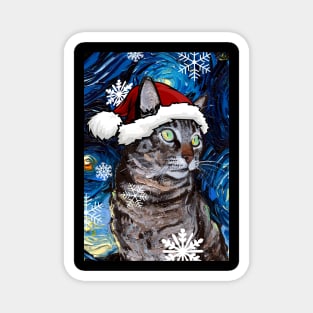 Tabby Santa Magnet