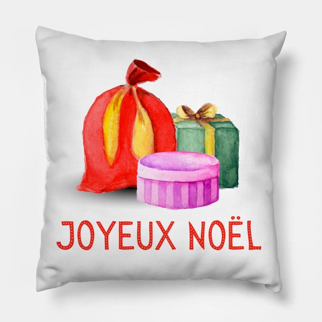 French Christmas Gift France Joyeux Noel Pillow by InnerMagic