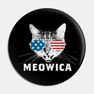 Meowica USA American Flag Cat Pin