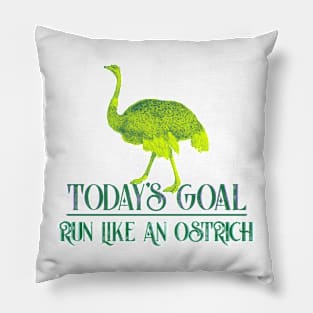 Today's Goal Run like an Ostrich Funny Saying Pillow