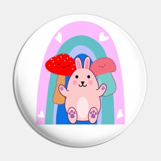 Easter Bunny Rabbit Mushroom Kawaii Anime LGBTQ Pin