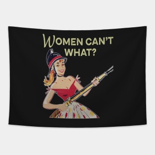 Female Firefighter Funny 1950s Vintage Tapestry