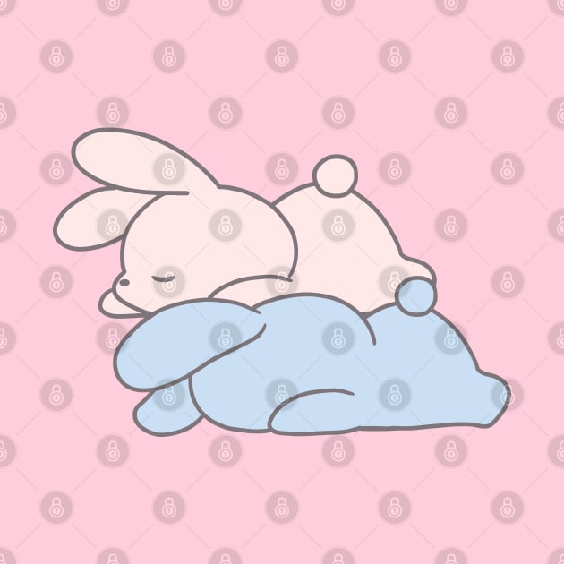 Sleepy bunnies rabbits by LoppiTokki