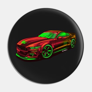 Red Mustang gt modified Pin