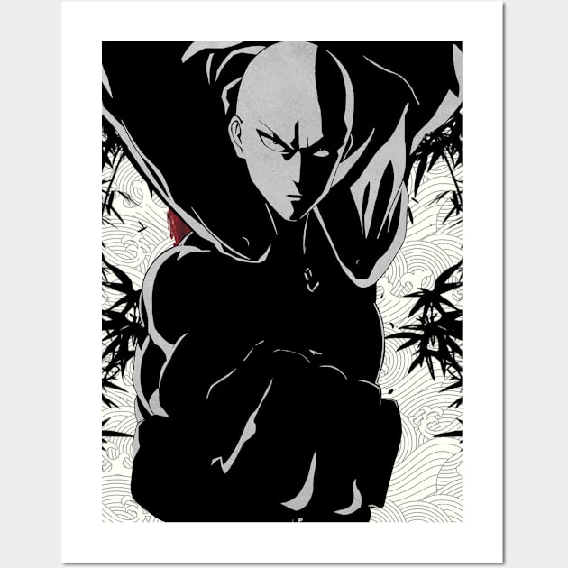 Saitama One Punch Man Hero Manga Anime Poster Canvas Art Prints