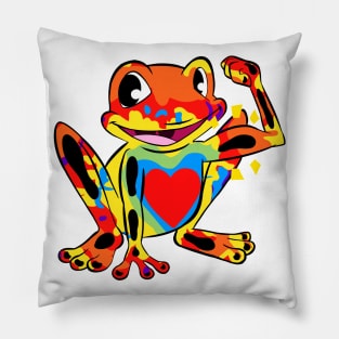 Happy Strong Frog Pillow