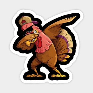 Dabbing Turkey Thanksgiving Day Pilgrim Boys Girls Funny Dab Magnet