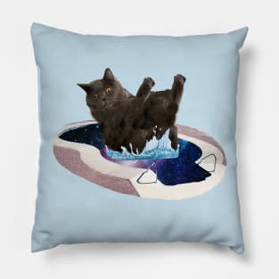 Kitty Does a Splash Pillow