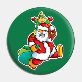 Santa and the boy Pin