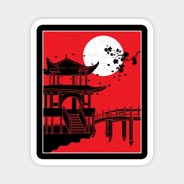 Cool Japanese Temple design Magnet by vpdesigns